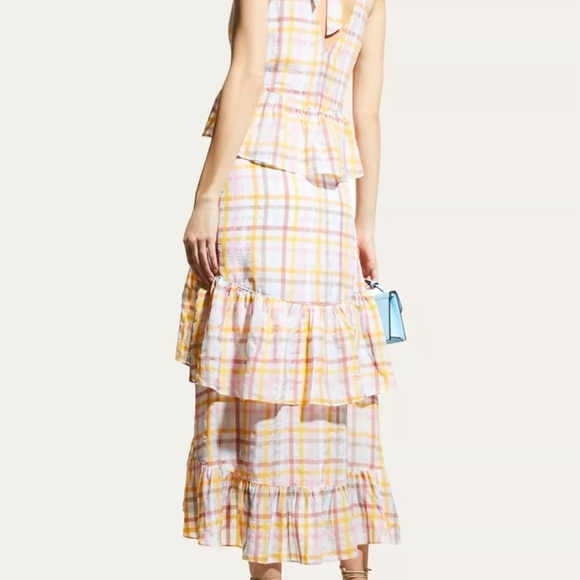 NWOT $465 CINQ A SEPT Astor Plaid Poplin Maxi Dress Size 6 - Picture 4 of 6